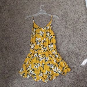 Yellow floral romper
